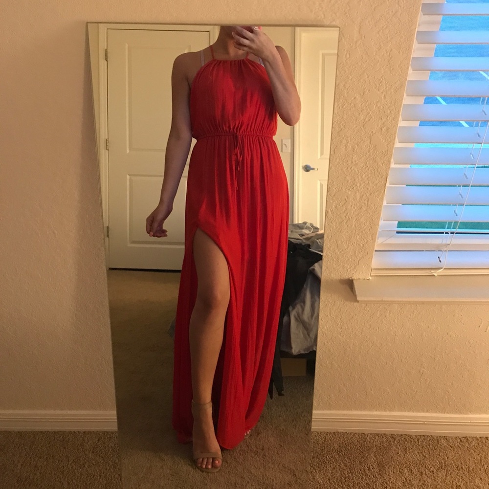 RED MAXI DRESS